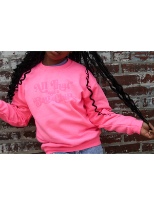 All That and a Bag of Chips Matching Mommy and Me Sweatshirts - Bright Pink