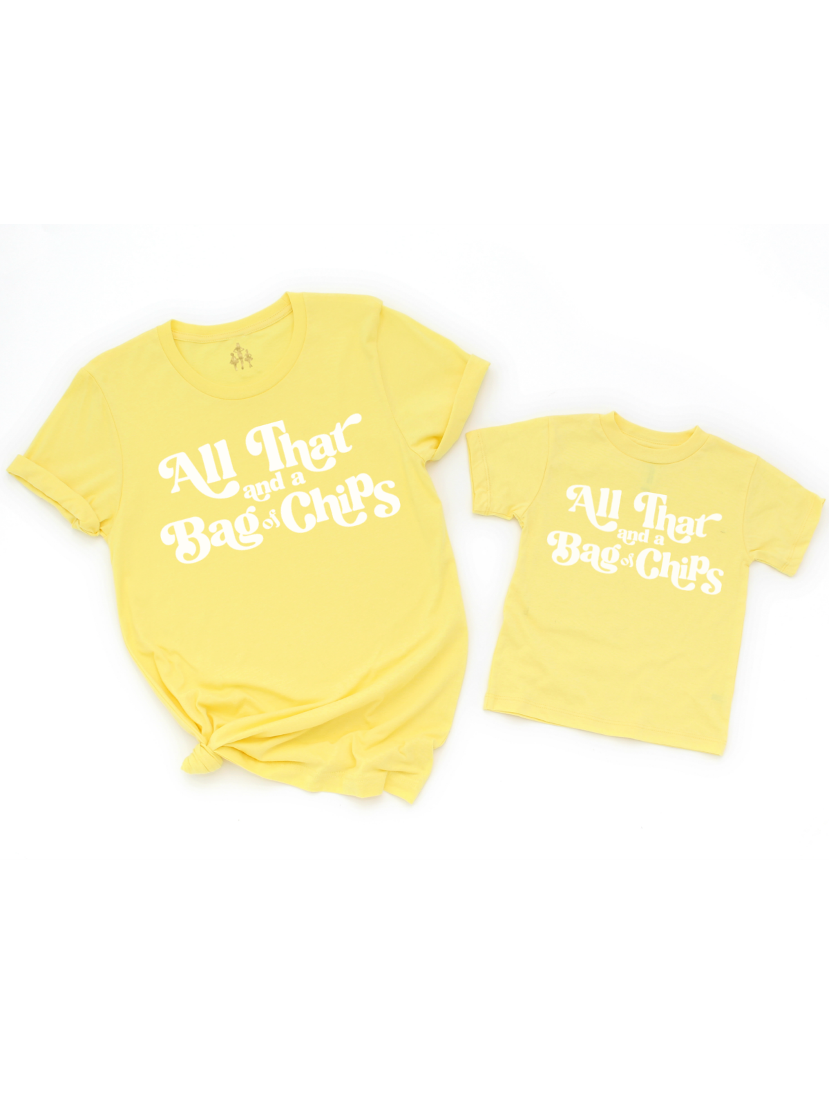 All That and a Bag of Chips Matching Mommy and Me Shirts Set - Yellow