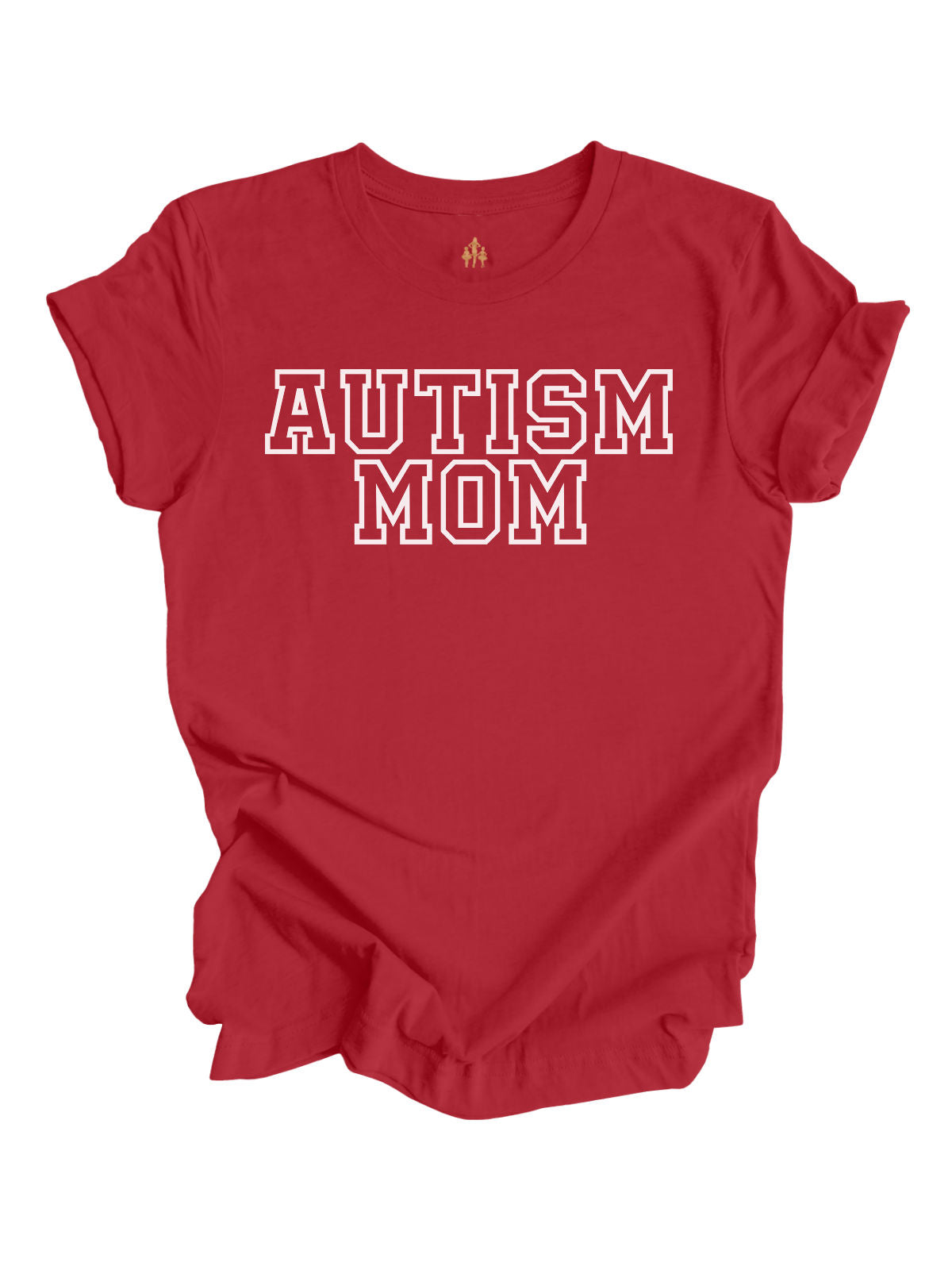 Autism Mom Varsity Shirt in Red