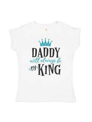 Daddy Will Always Be My King Blue and Black Girls Shirt