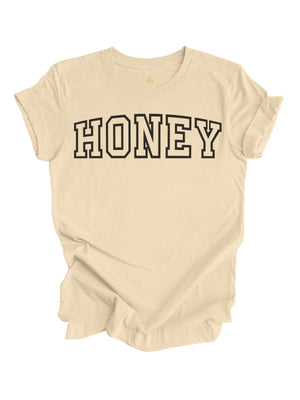 Grandma Honey Varsity Shirt in Soft Cream