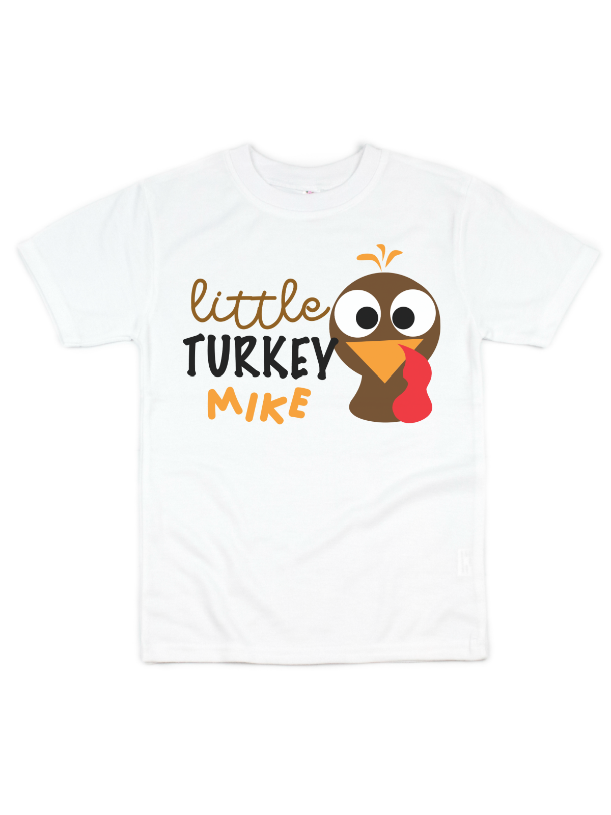 personalized little turkey thanksgiving t-shirt for boys