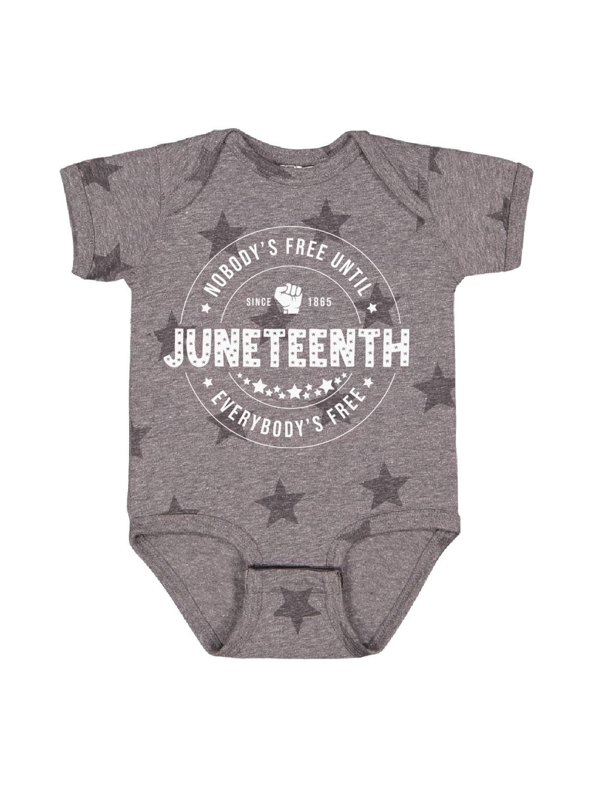 Nobody's Free Until Everybody's Free Infant Juneteenth Bodysuit in Gray
