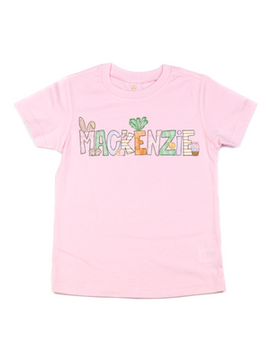 Personalized Kids Easter Shirt in Pink