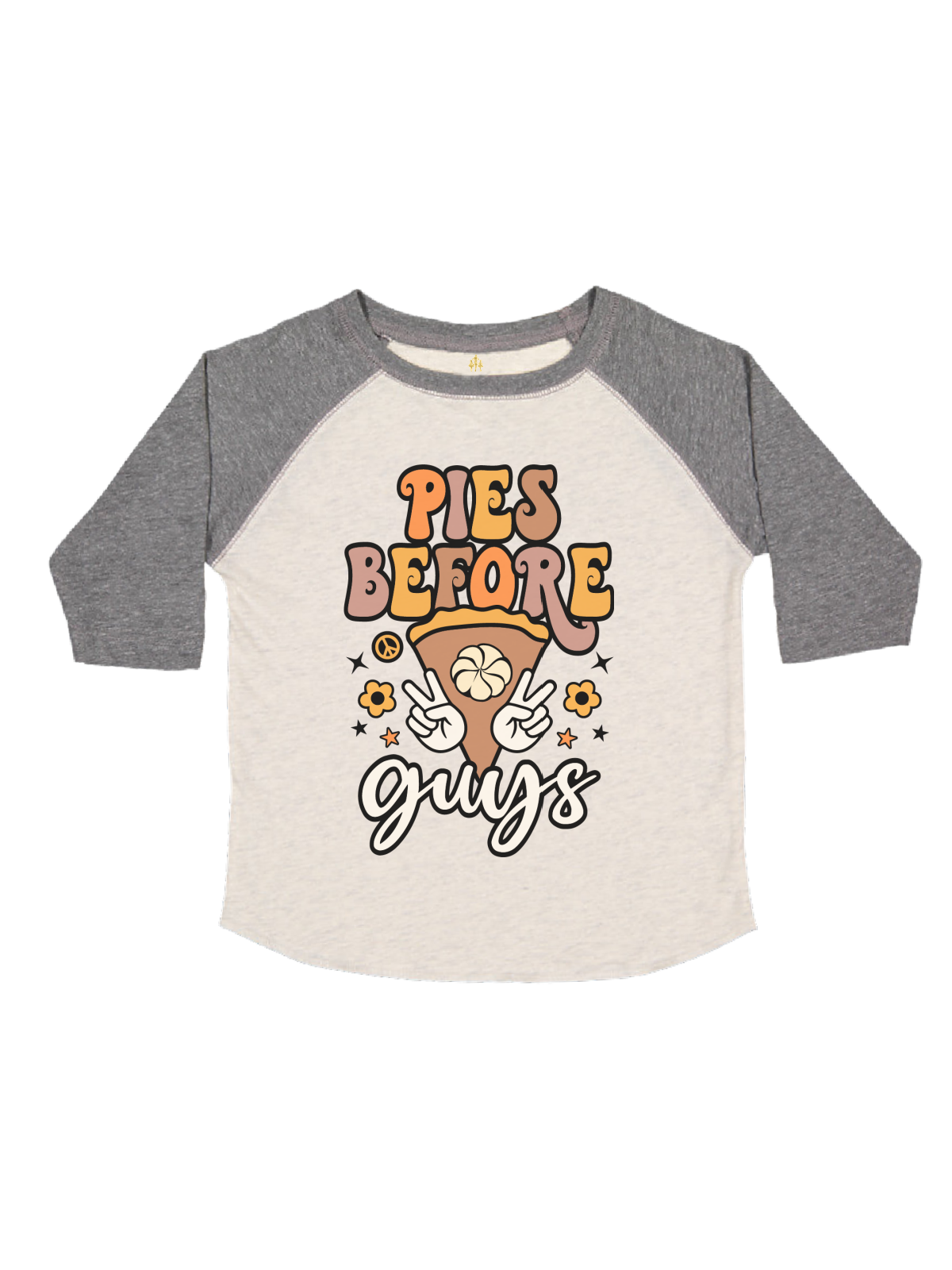Pies Before Guys Kids Retro Raglan Shirt
