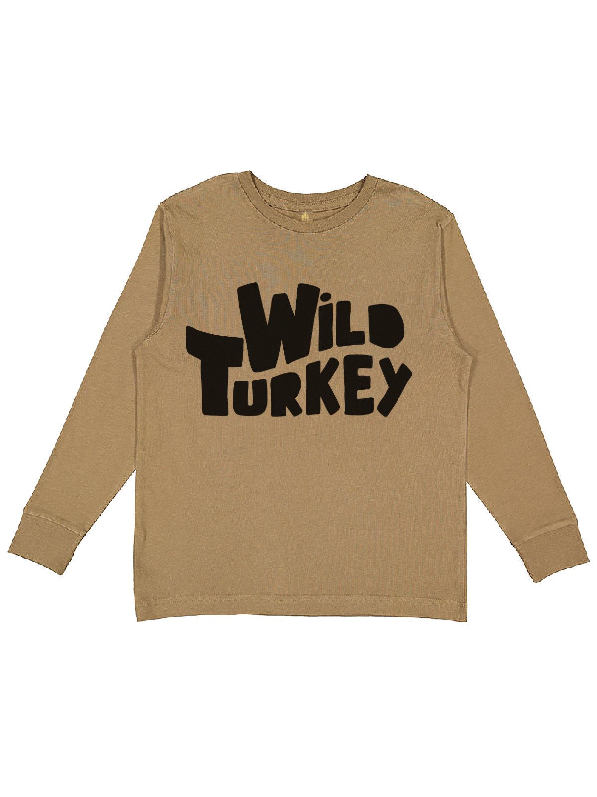 Wild Turkey Kids Thanksgiving Shirt in Coyote Brown Long Sleeve