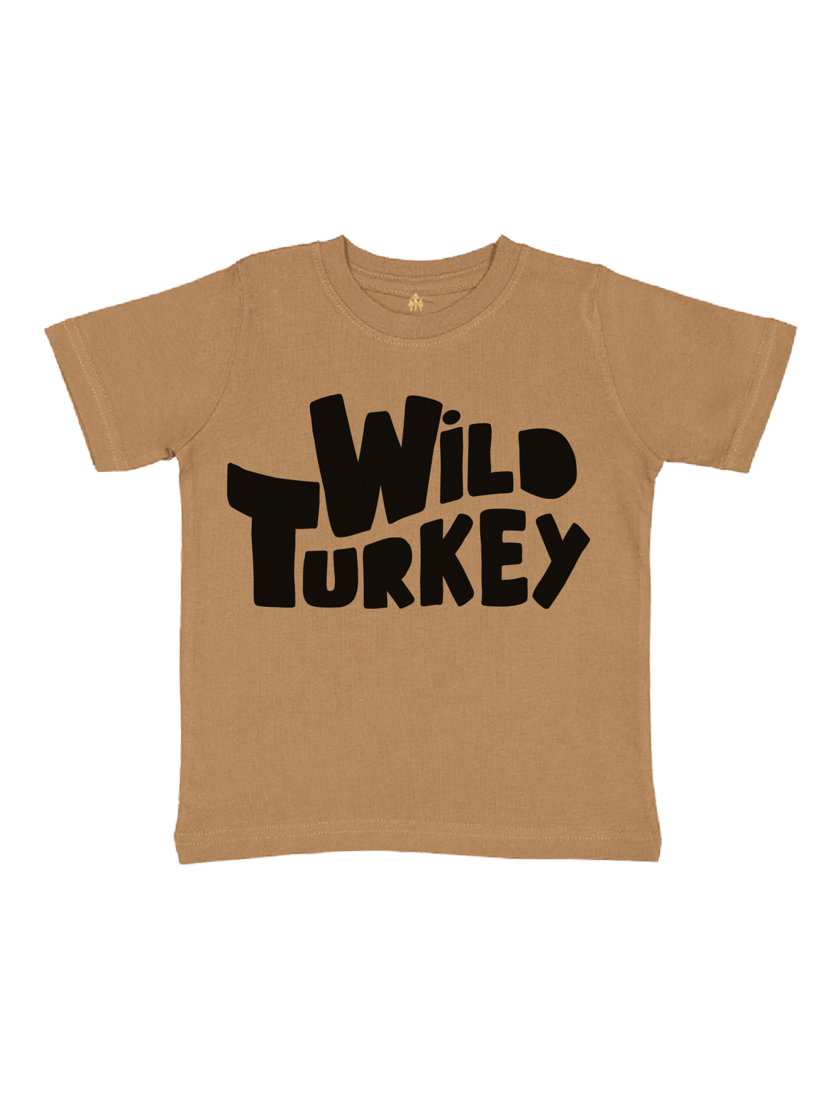 Wild Turkey Thanksgiving Kids Shirt in Brown