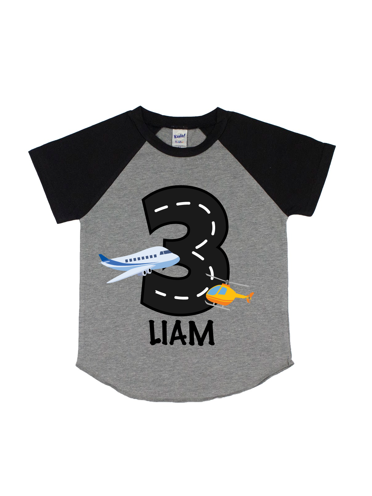 personalized airplane and helicopter birthday shirt for boys