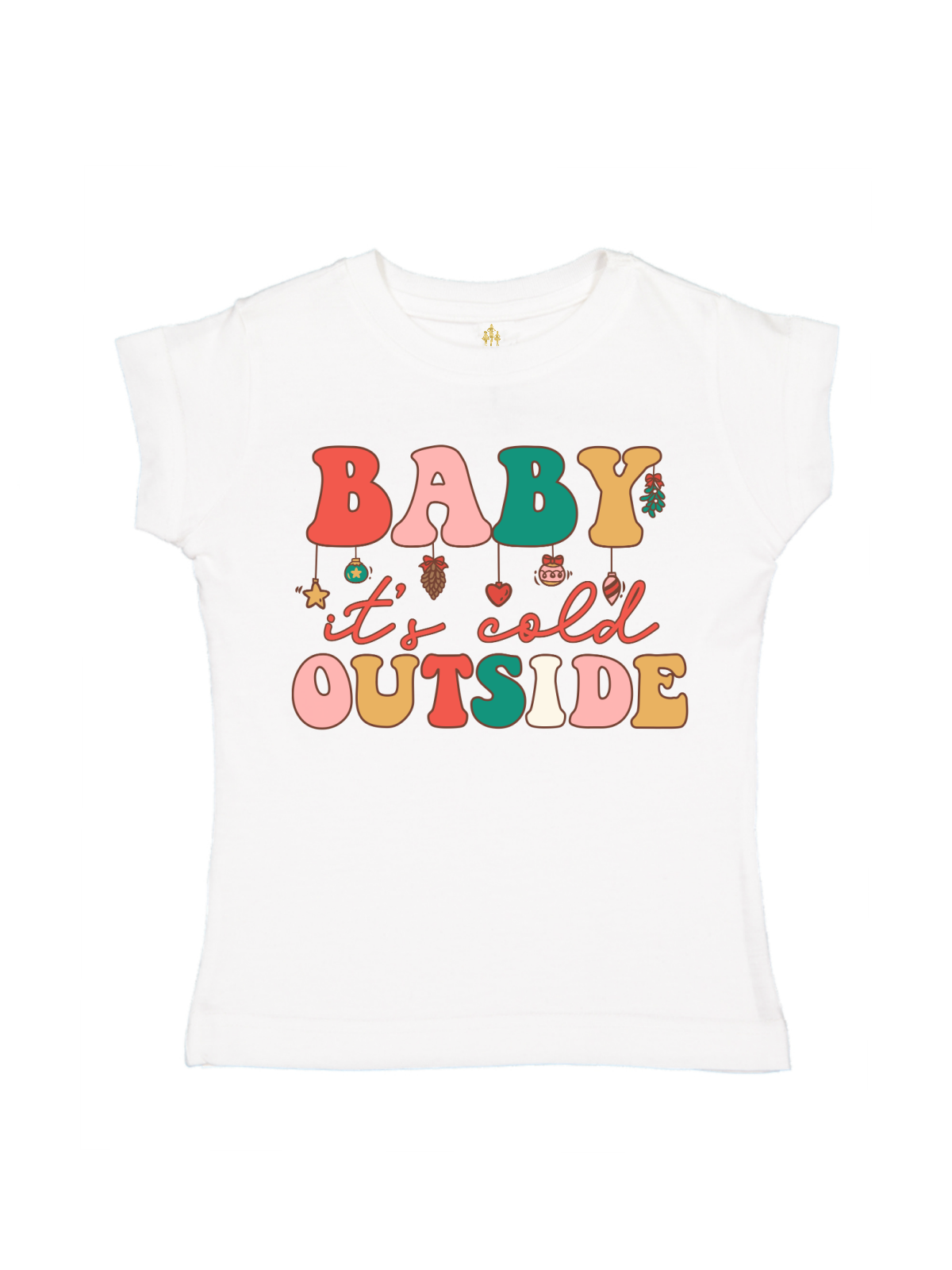 Baby It's Cold Outside Girls Christmas Shirt - Long SLeeve