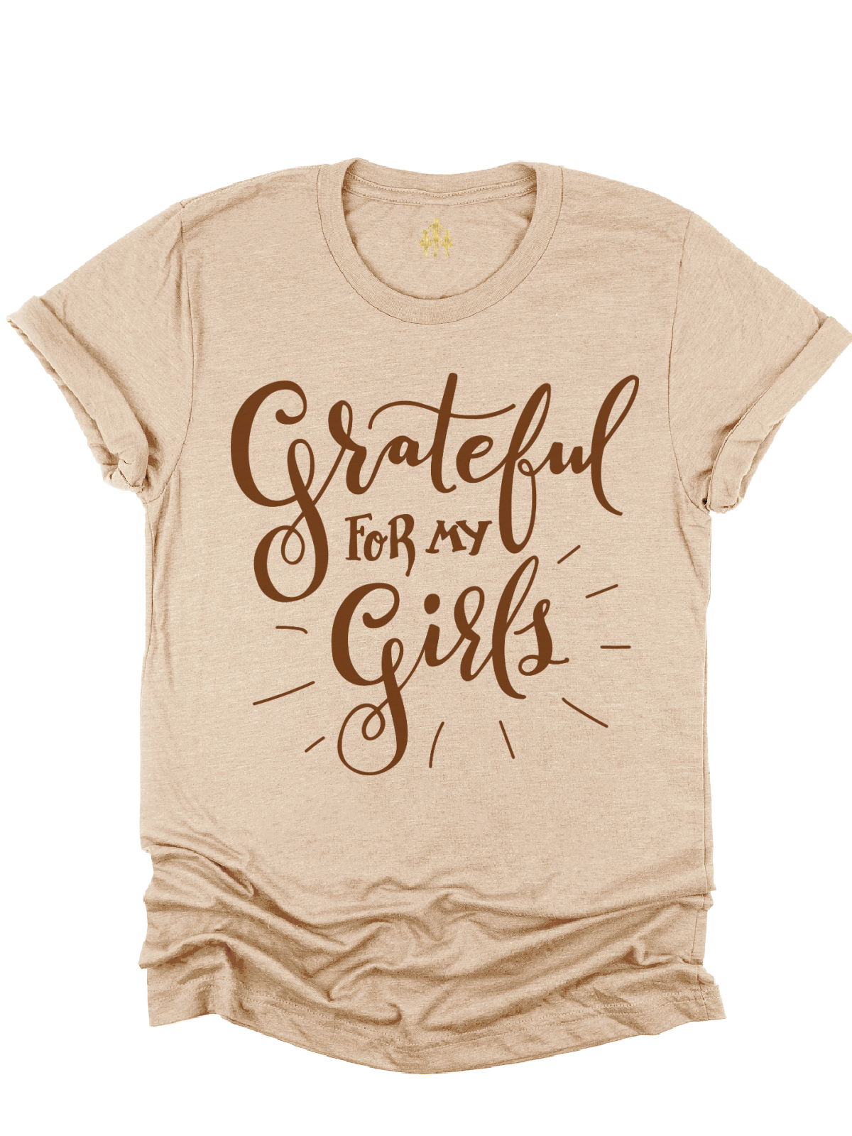 Grateful for my Girls Adult Shirt in Heather Tan