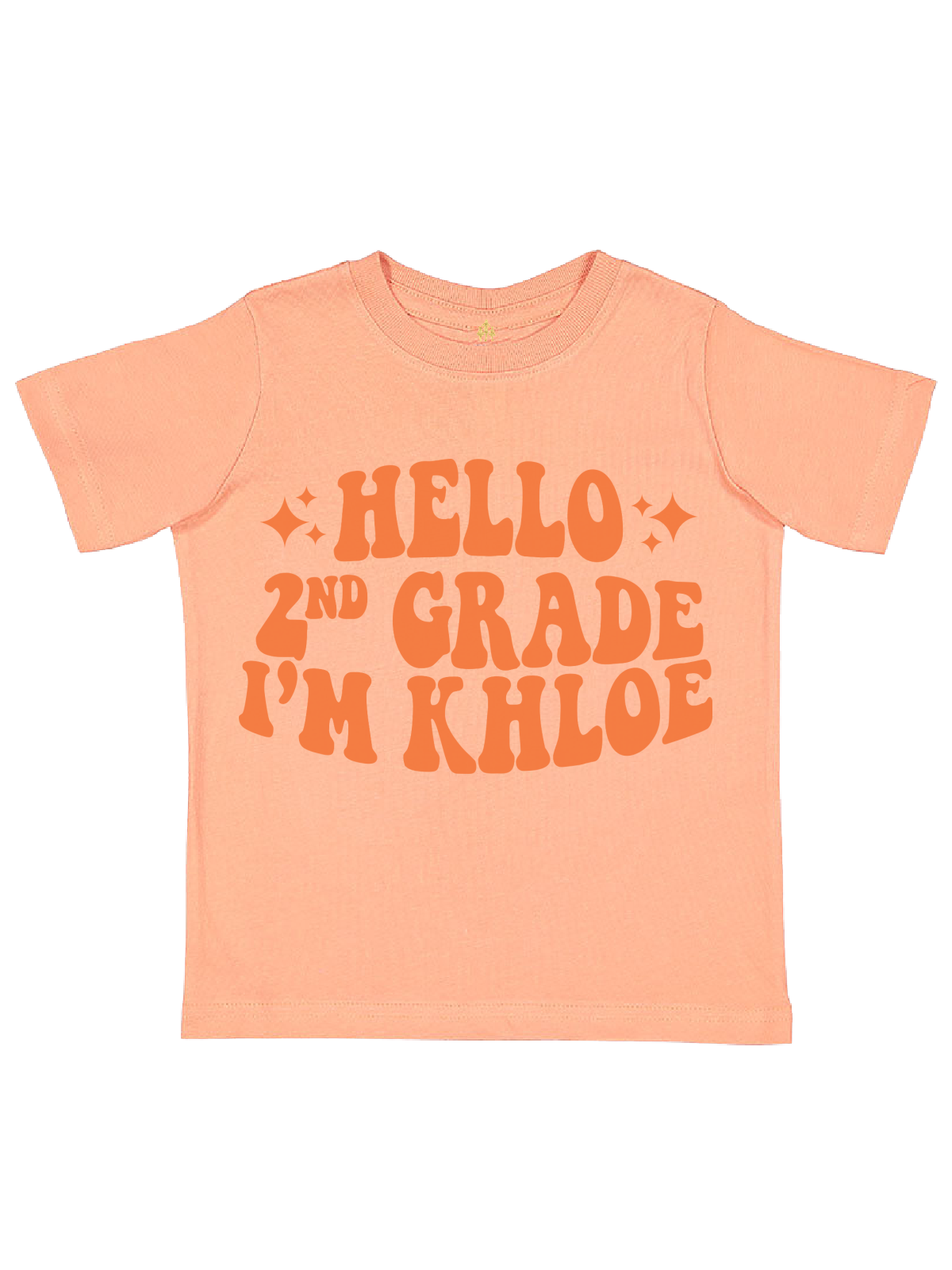 Hello Personalized Retro Peach Shirt