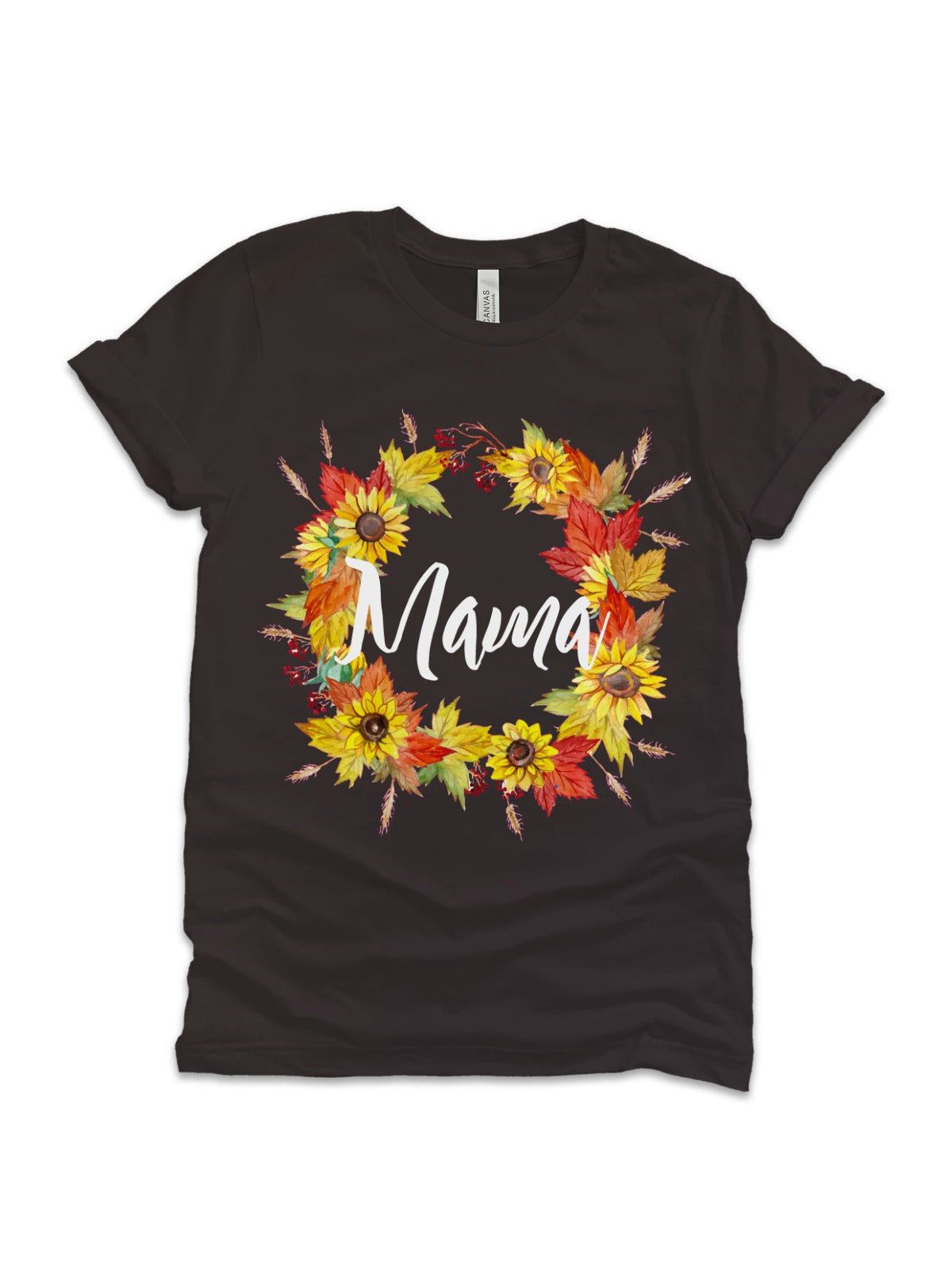 personalized mama sunflower wreath t-shirt fall outfit