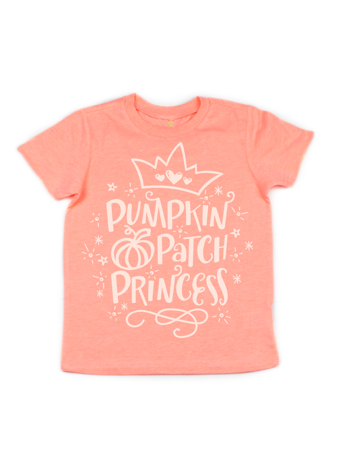 Pumpkin Patch Princess Kids Fall Shirt in Peach Orange