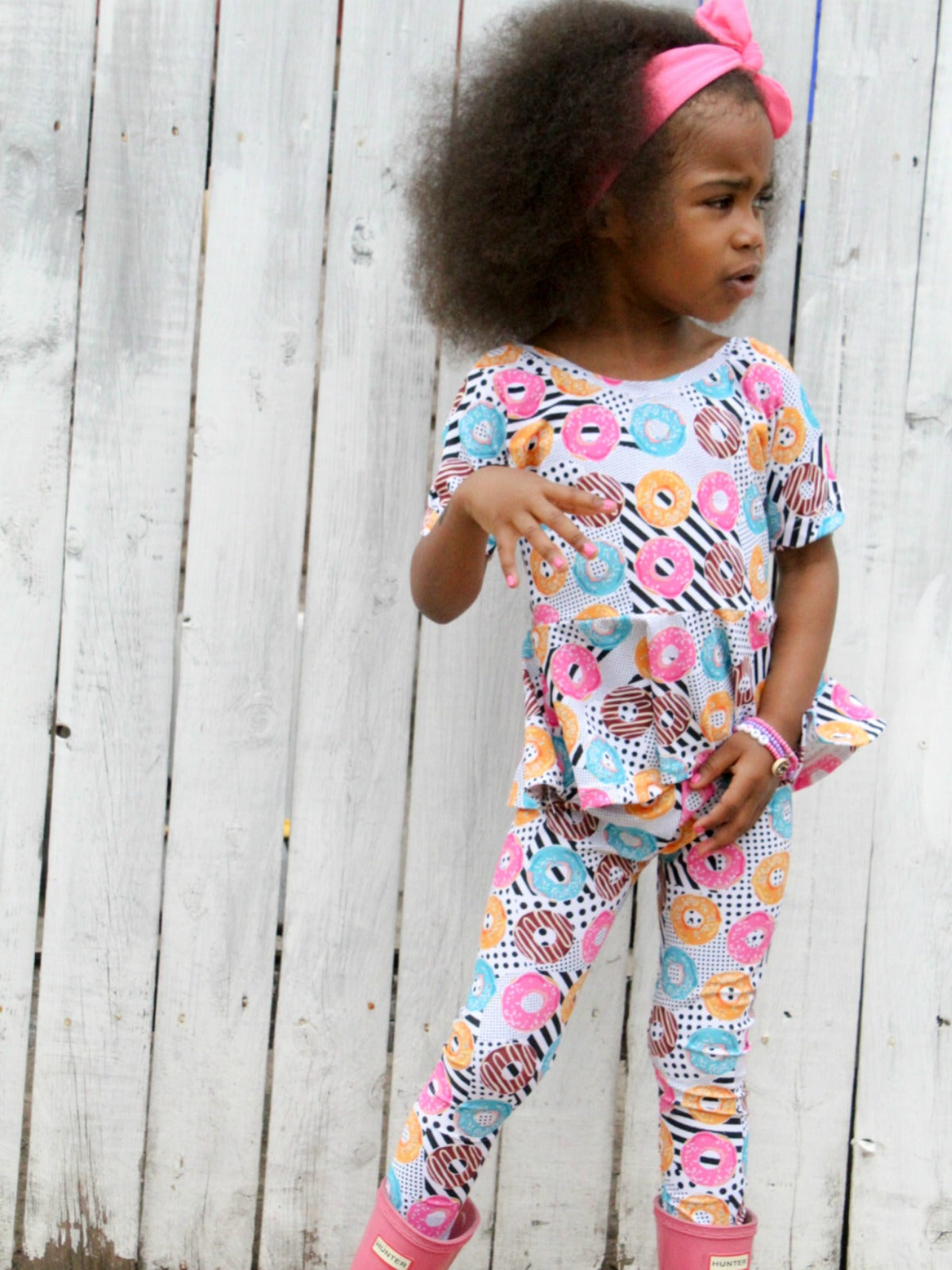 toddler girl donut peplum and leggings pants