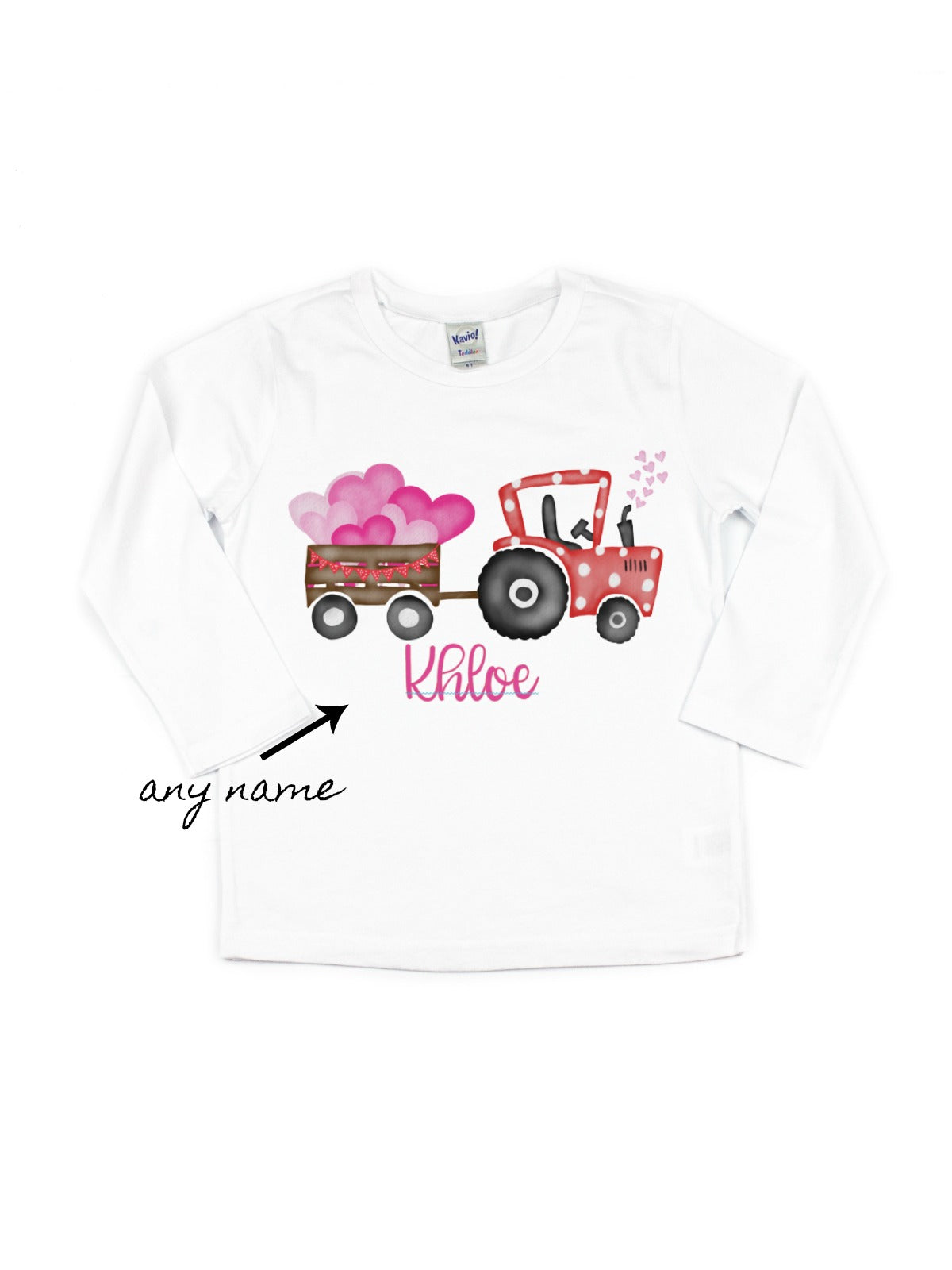 personalized girl's valentine's day tractor 