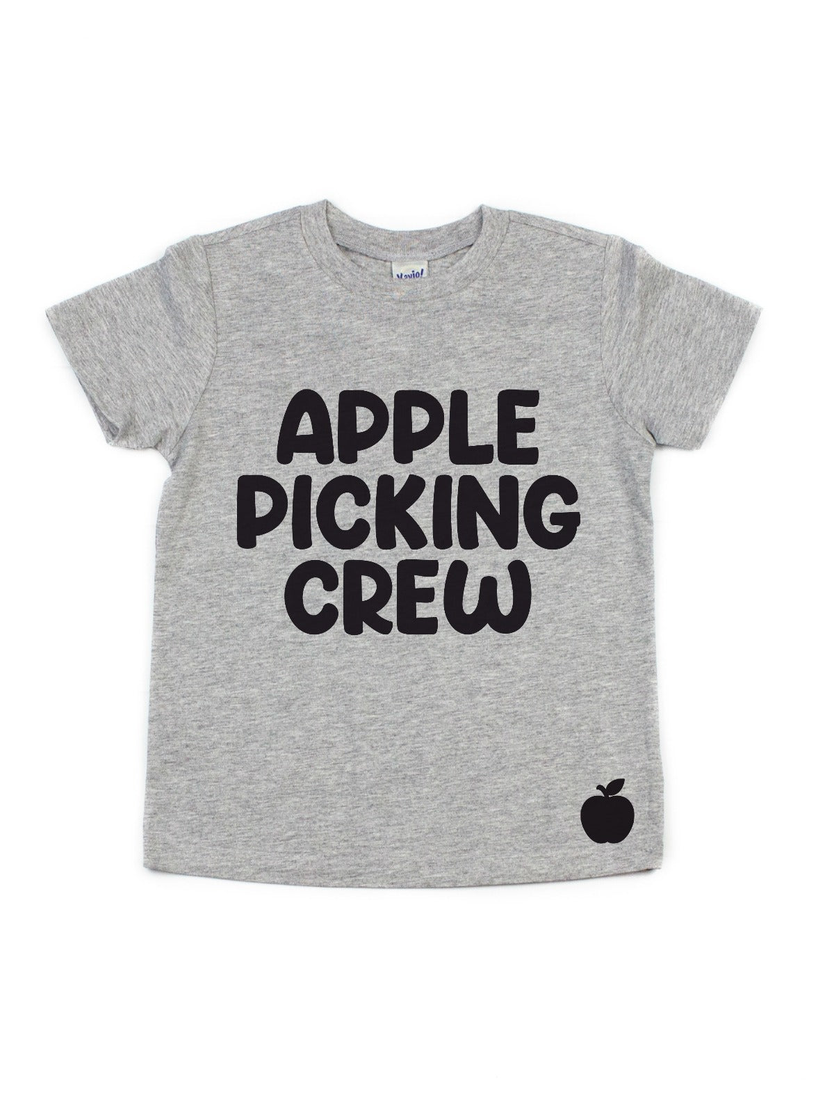 heather gray apple picking shirt for kids