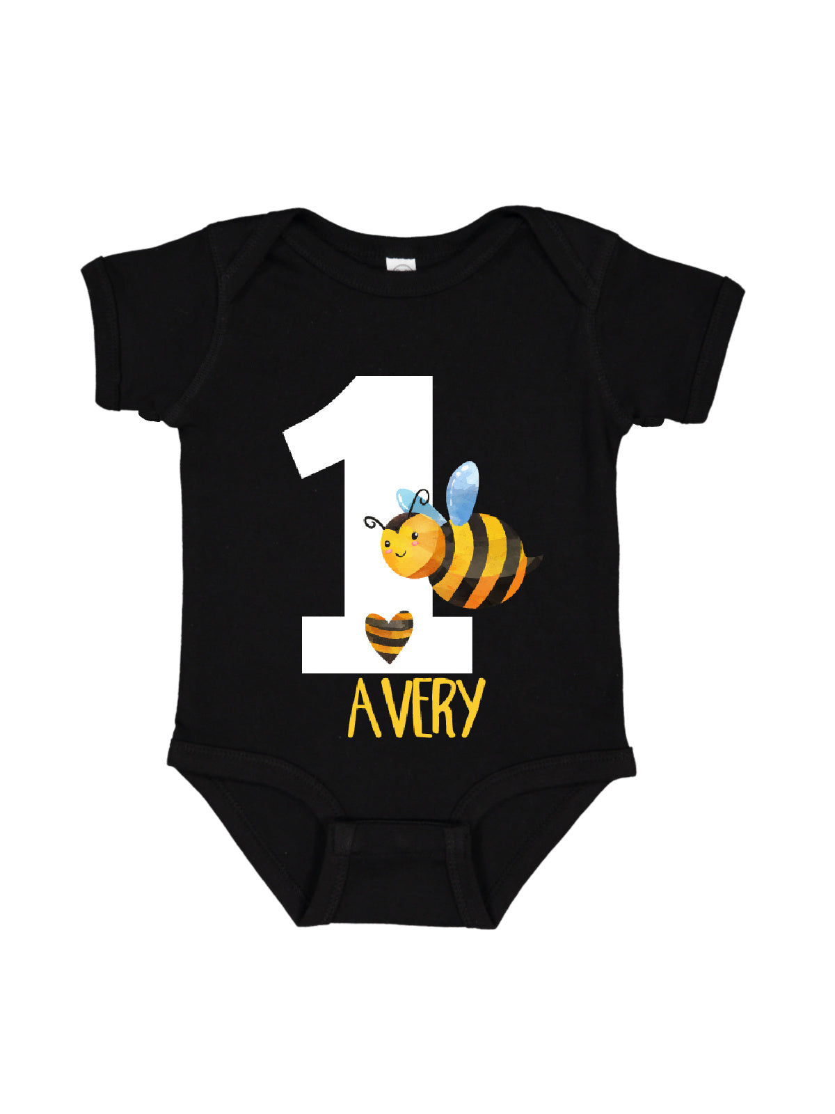 personalized first birthday honey bee bodysuit