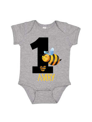 baby girl first birthday bumble bee honey bodysuit
