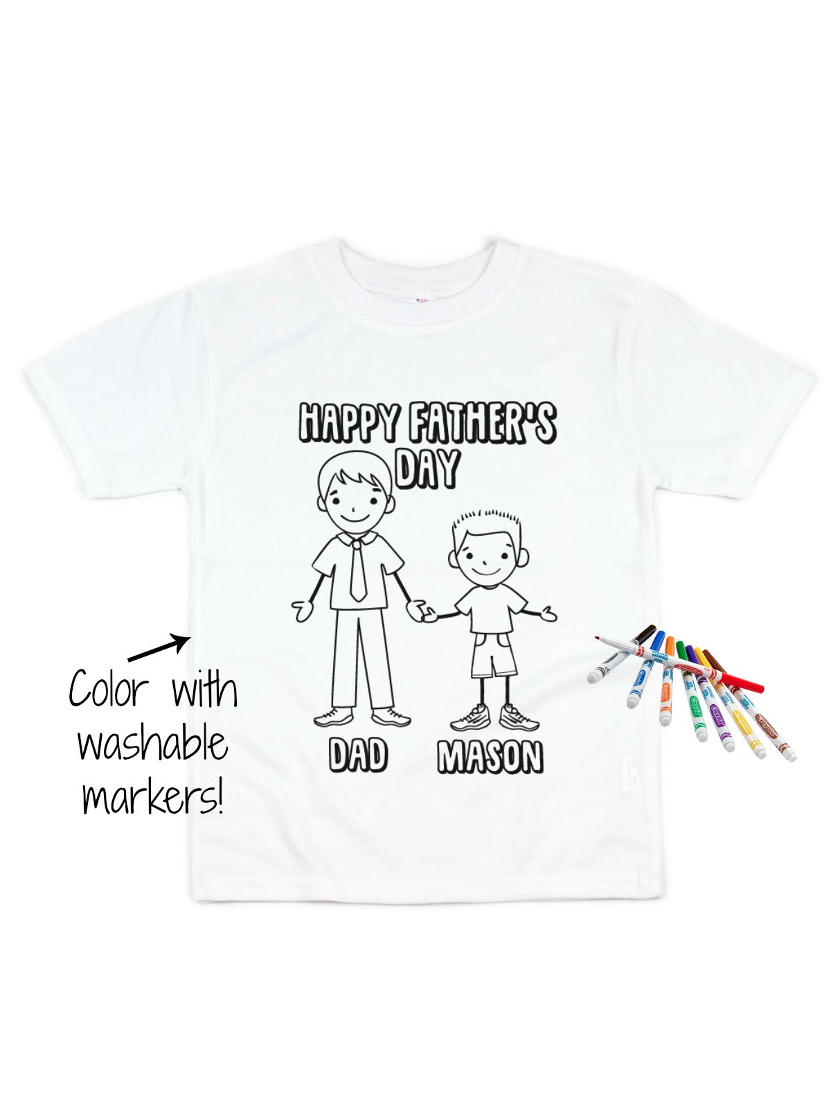 happy fathers day colorable marker shirt