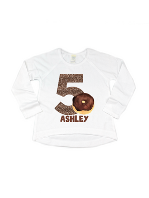 long sleeve chocolate donut shirt girls