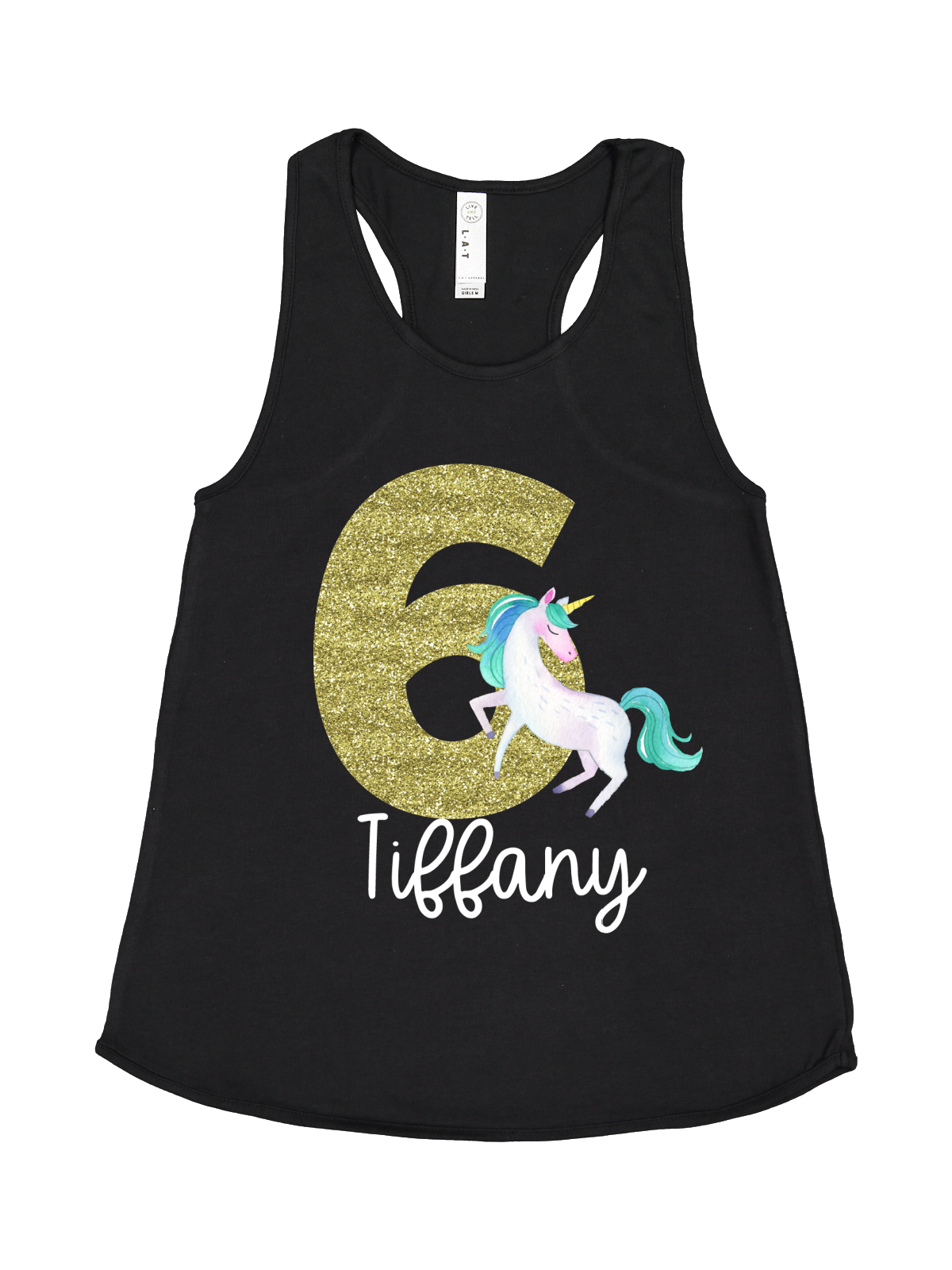girls unicorn birthday tank tops personalized