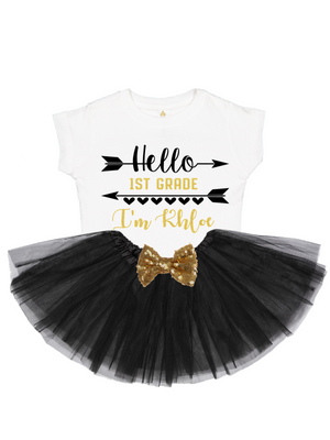Hello Grade Tutu Outfit - Black & Gold