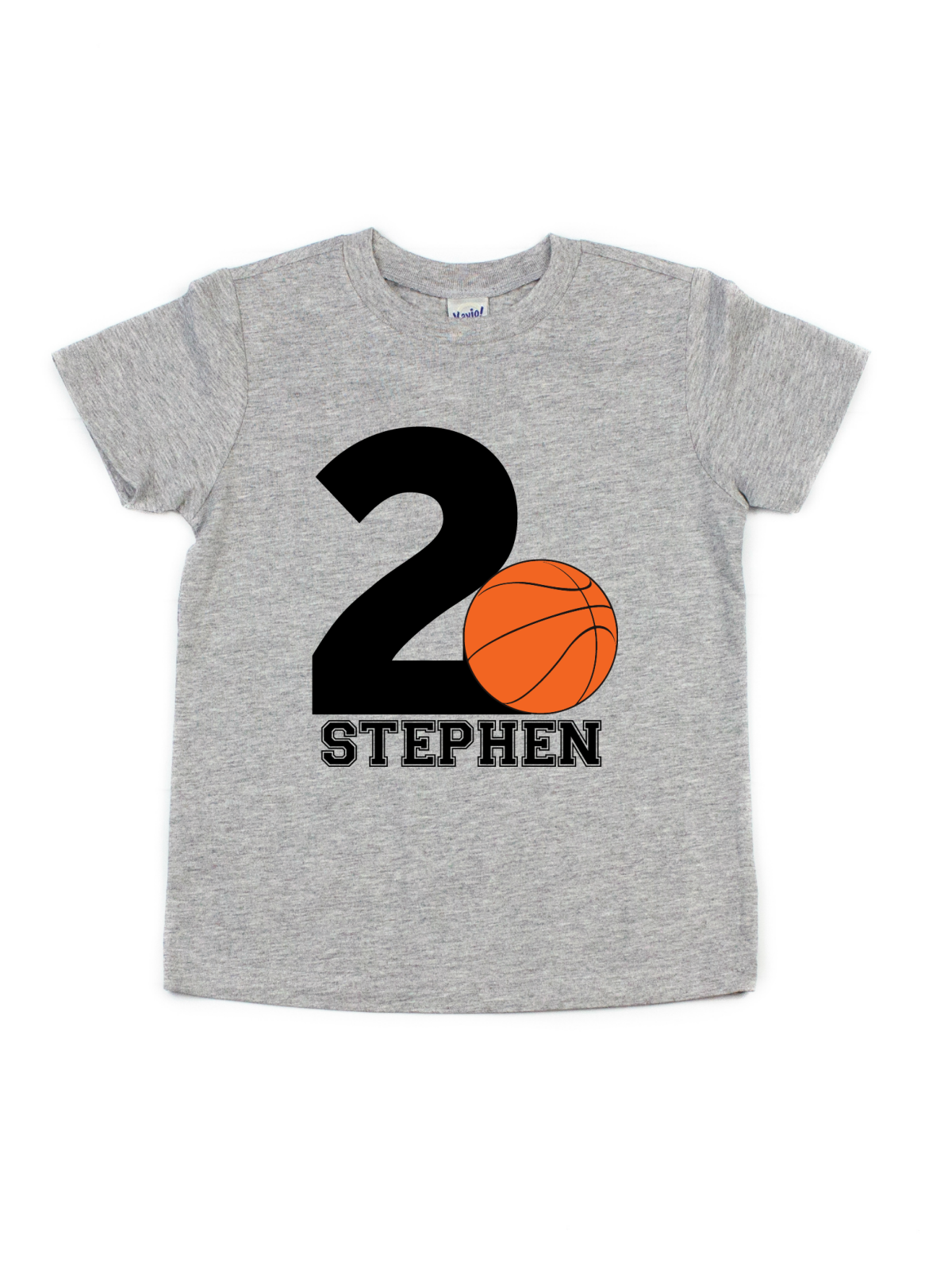 custom basketball birthday shirt for boys in gray