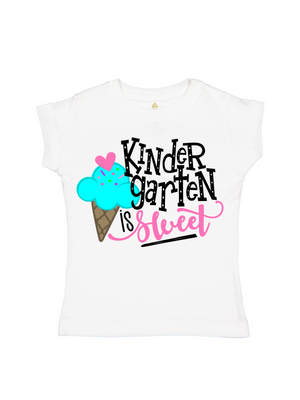 kindergarten is sweet back to school shirt for girls