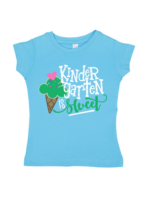 Kindergarten is Sweet Girls Shirt in Blue