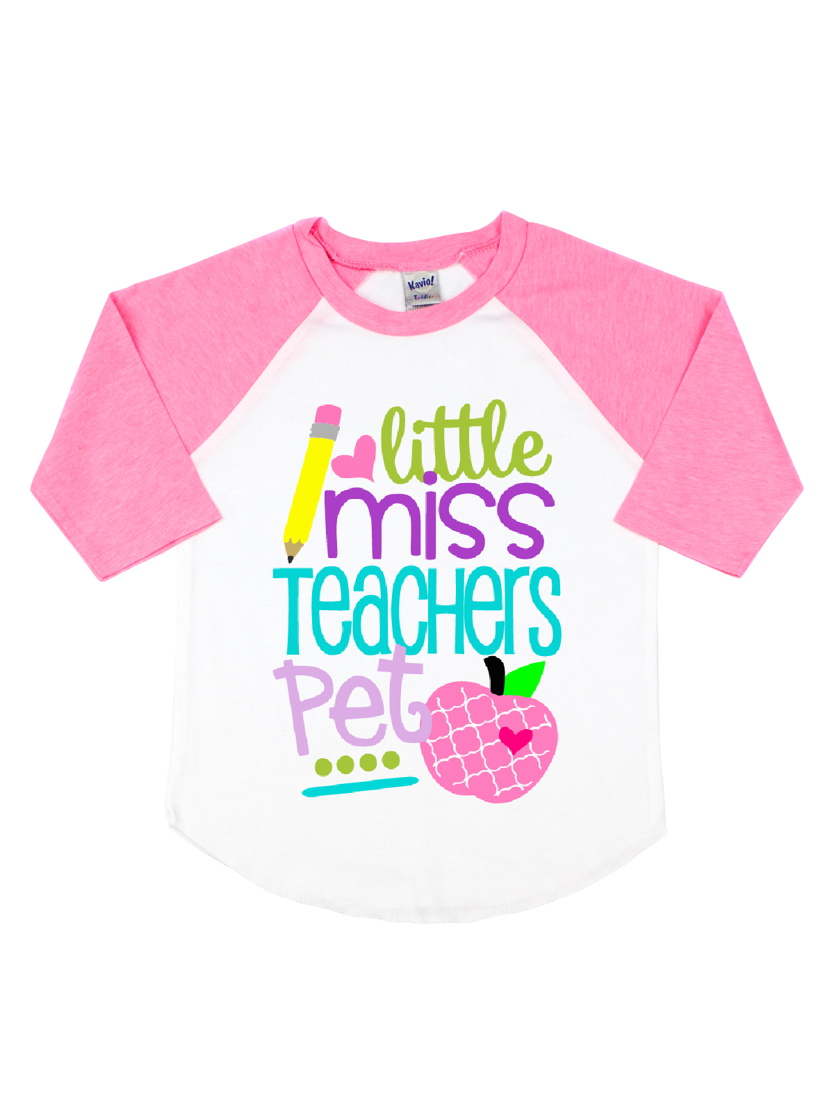 teachers pet pink and white shirt