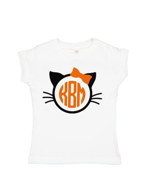 monogram halloween kitty shirt