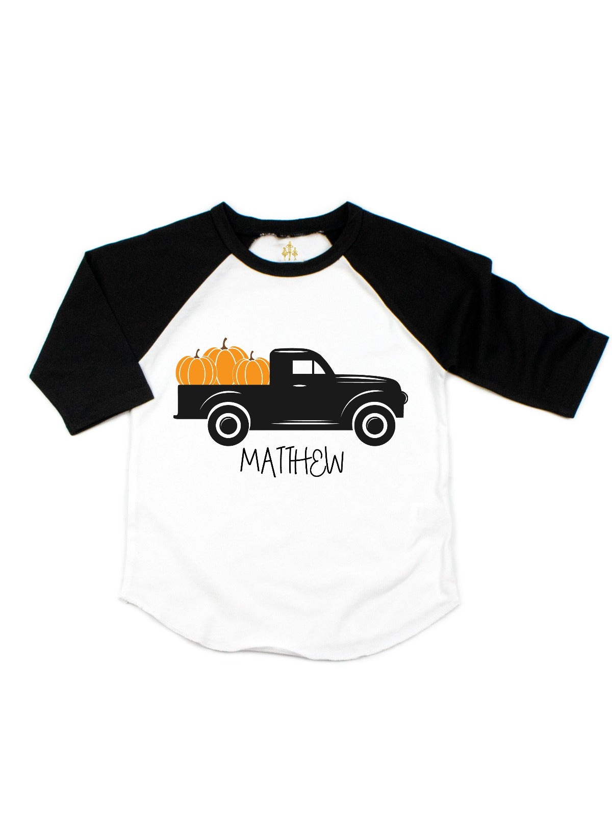 personalized kids fall truck pumpkin shirt