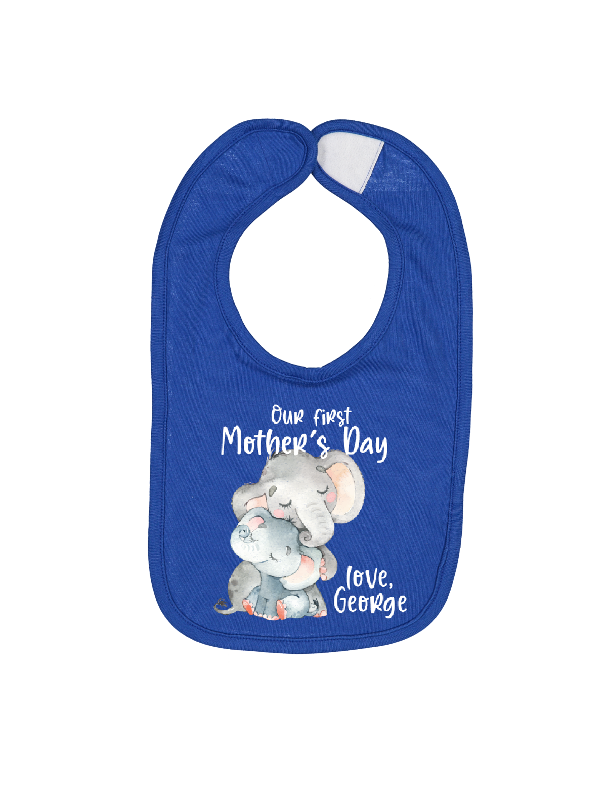 our first mothers day elephants baby bib