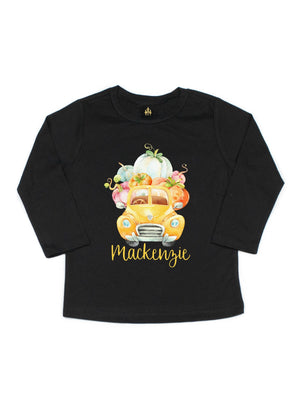 Pumpkin Truck Girls Shirt & Baby Bodysuit - Black