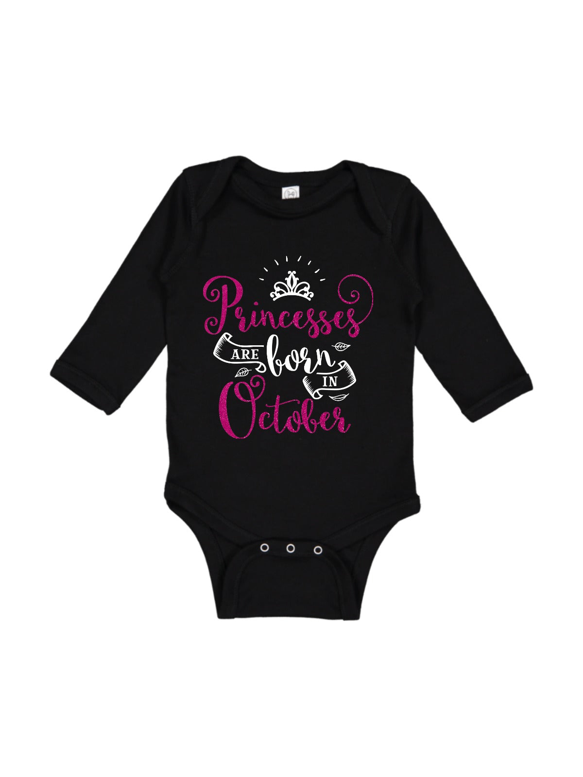 baby girls princesses are born in October bodysuit
