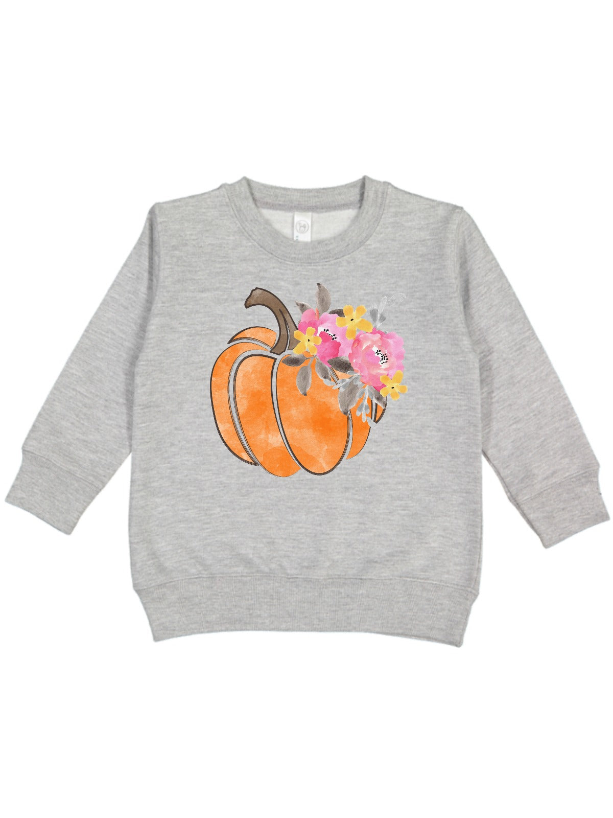 kids fall clothes floral pumpkin shirt