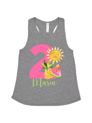 summer fruits personlized heather gray tank top
