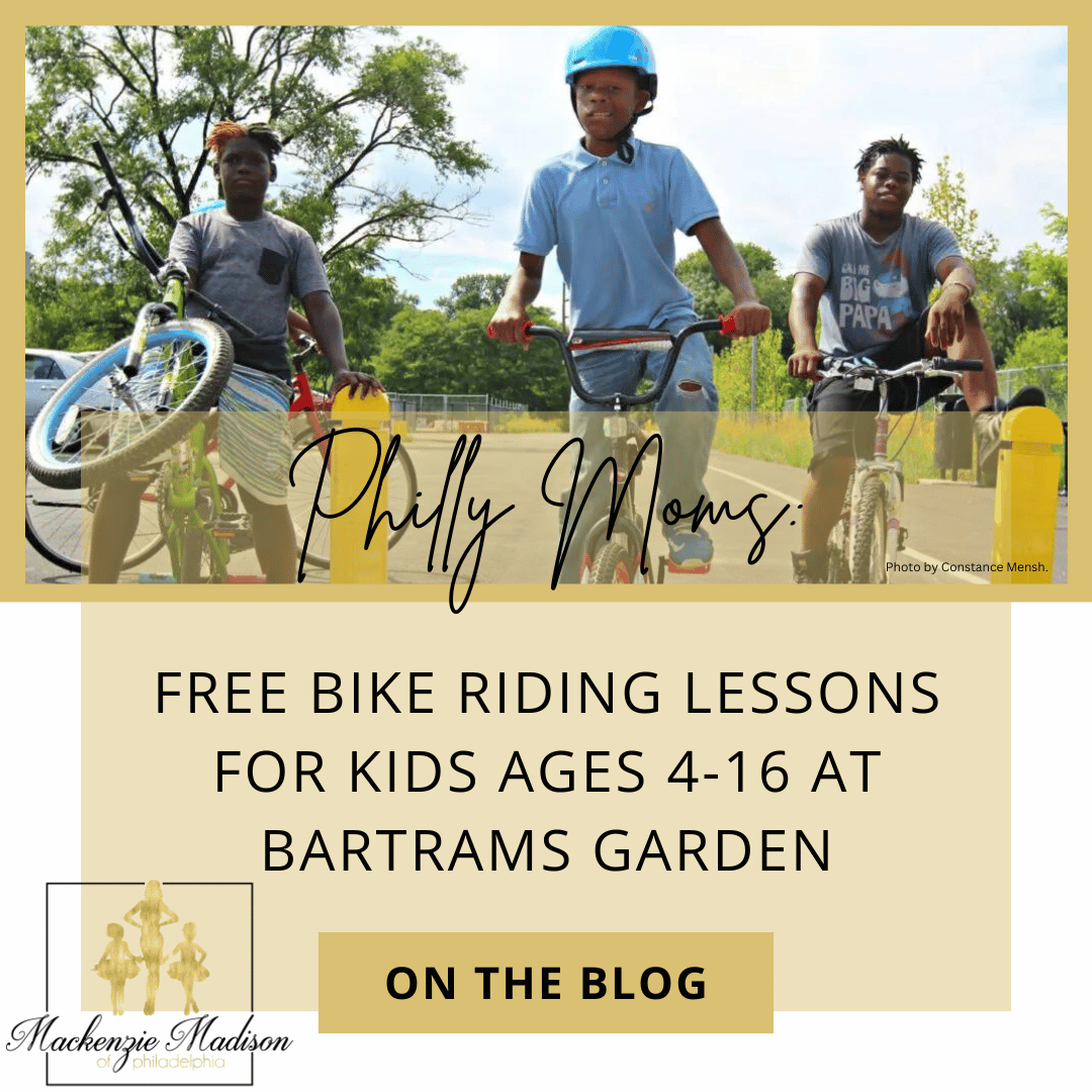 Free Bike Riding Lessons for Kids Ages 4-16 at Bartrams Garden in Southwest Philly