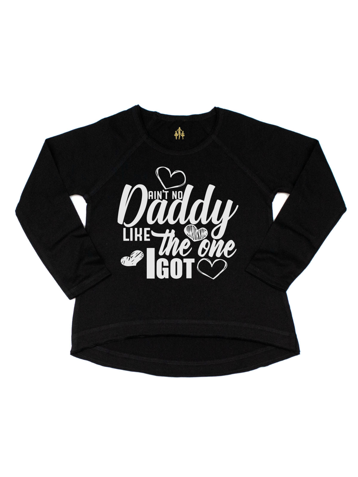 Ain't No Daddy like the One I Got Girls Short Sleeve Shirt in Black