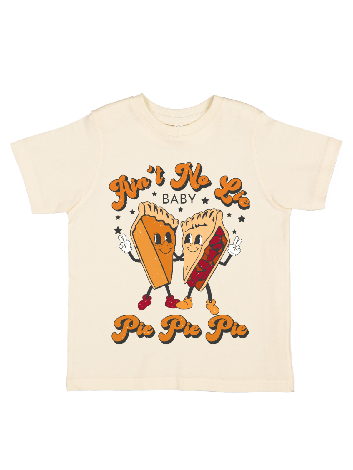 Short sleeve kids Thanksgiving shirt that reads Ain't No Lie Baby Pie Pie Pie