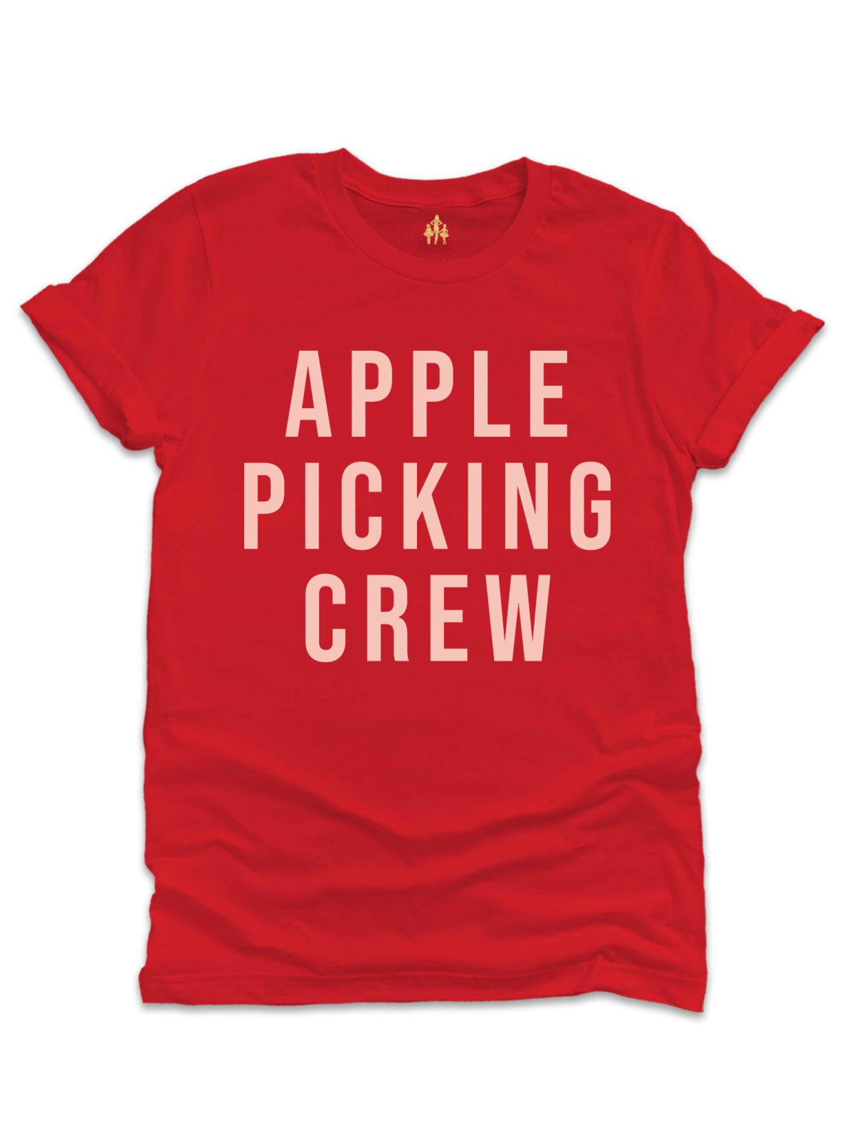 Apple Picking Crew Adult Shirt in Red