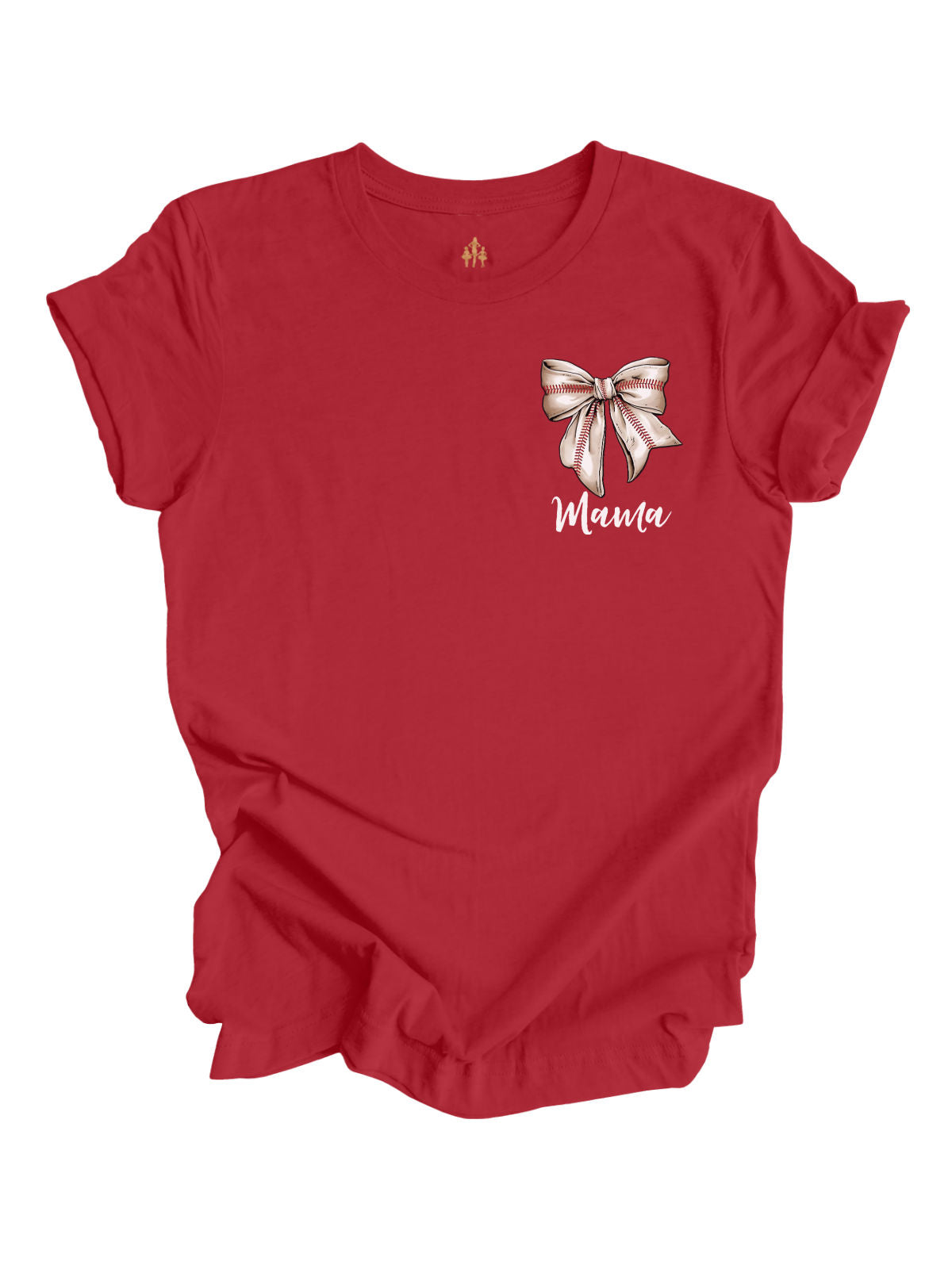 Women's Short Sleeve Red Shirt Baseball Mama