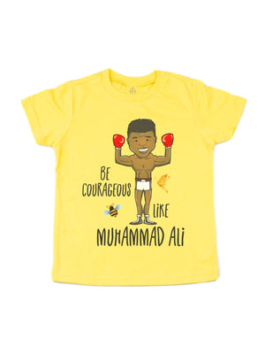Kids Black History Month Shirt - Be Courageous like Muhammad Ali