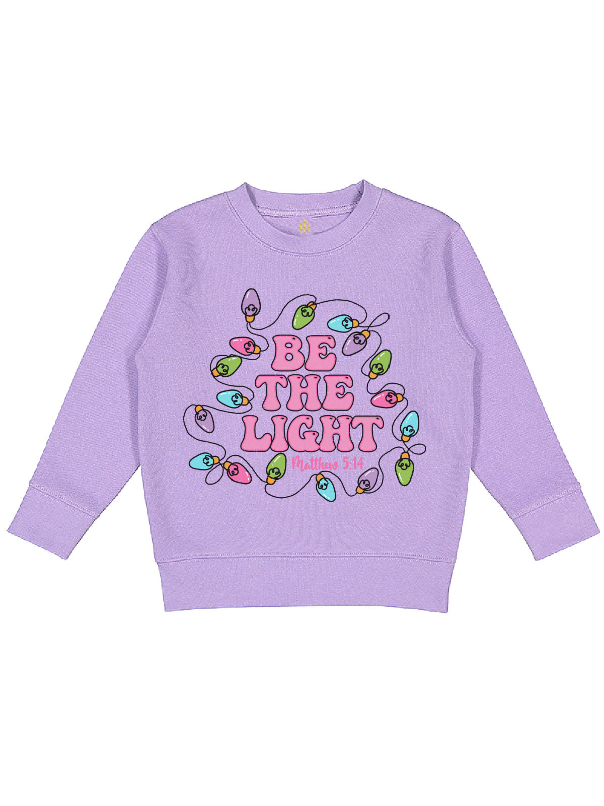 Be the Light Kids Lavender Christmas Sweatshirt