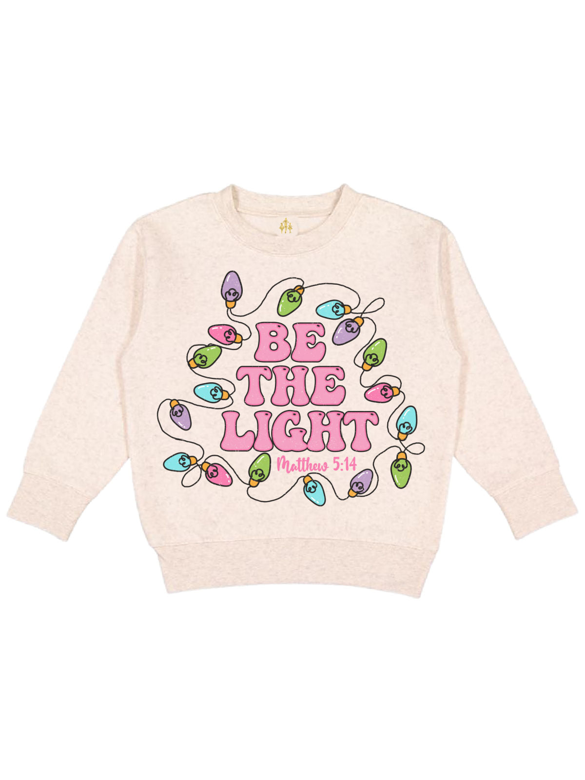 Be the Light Kids Natural Christmas Sweatshirt