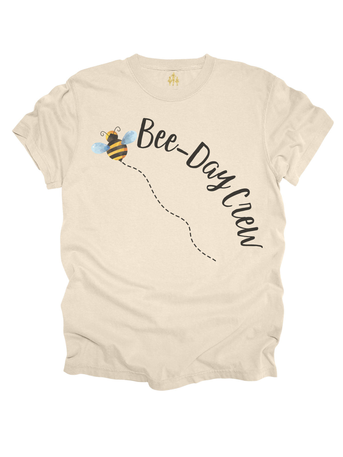 Bee-Day Crew Bumble Bee Birthday Squad Adult Shirt in Natural Cream