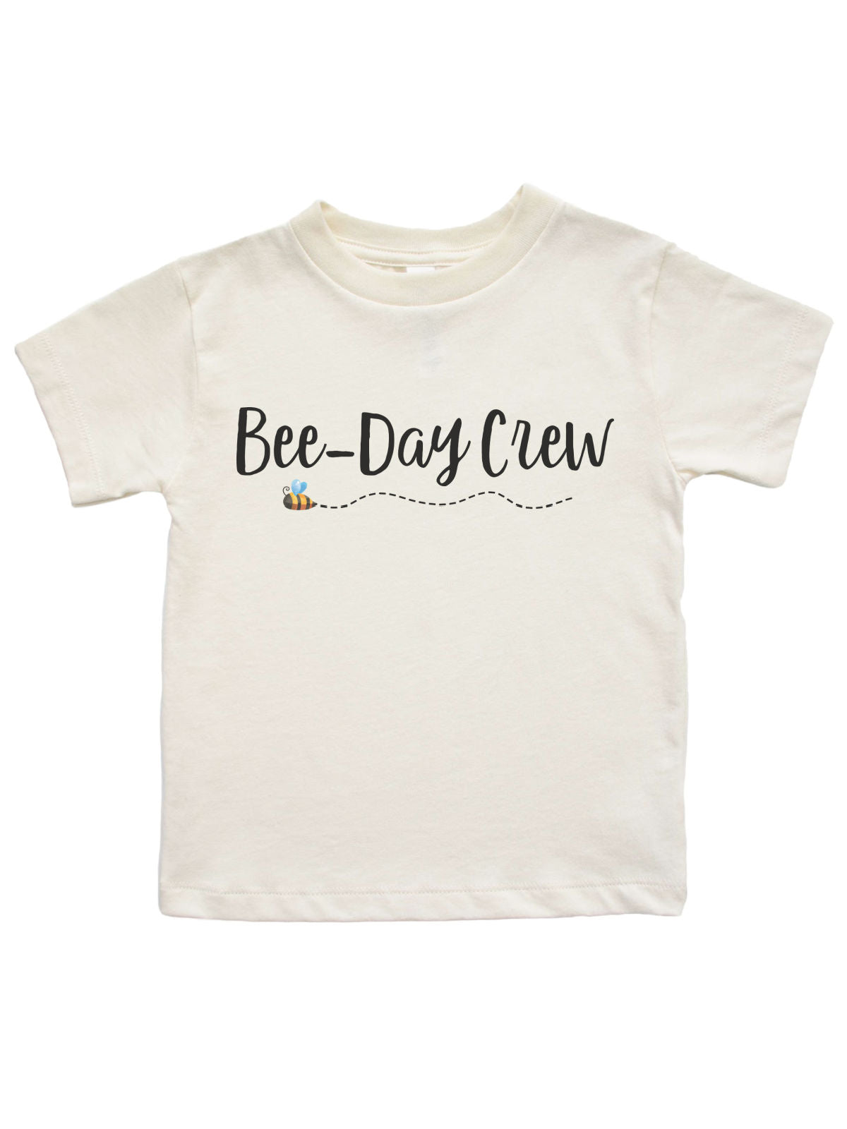 Bee-Day Crew Bumble Bee Birthday Kids Shirt in Natural Cream