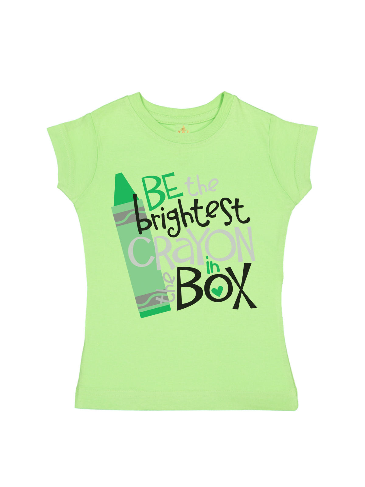 Be the Brightest Crayon in the Box girls lime green shirt – back to school tee by MM of Philly