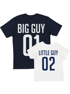 Big Guy + Little Guy Matching Shirts - Navy and White