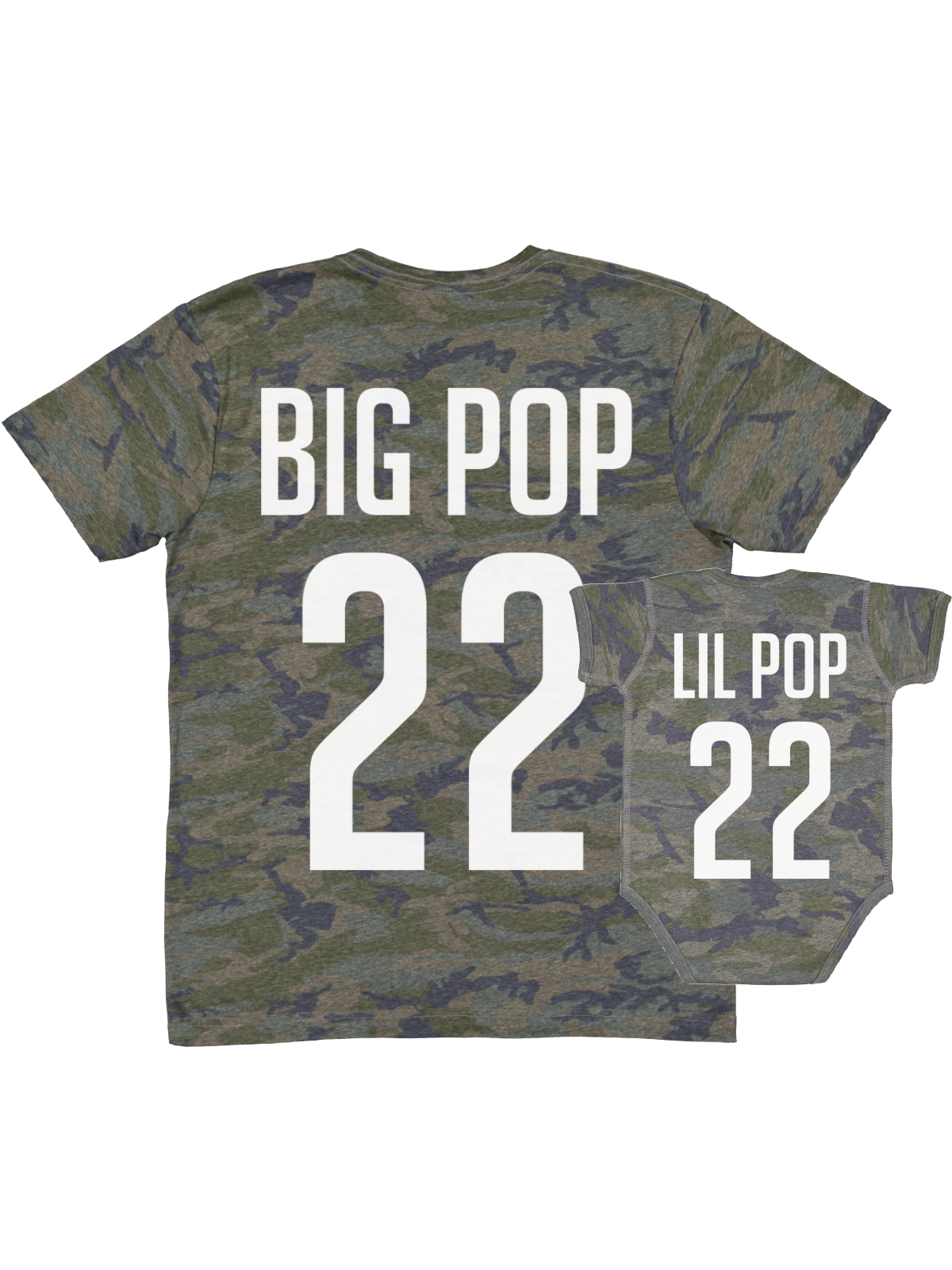 Matching Father and Son Vintage Camo Shirts